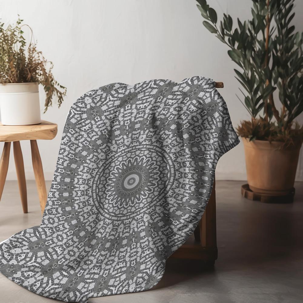 Boho Mandala Print Decke Geometrische Baumwoll-Kuscheldecke Hippie Tagesdecke Festival Decke Heimdekoration Kissenbezug