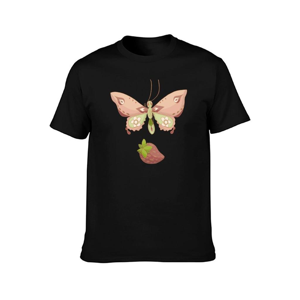 Erdbeer Schmetterling Cottagecore süß kawaii Schmetterling T-Shirt Trendiges lässiges Kurzarmhemd