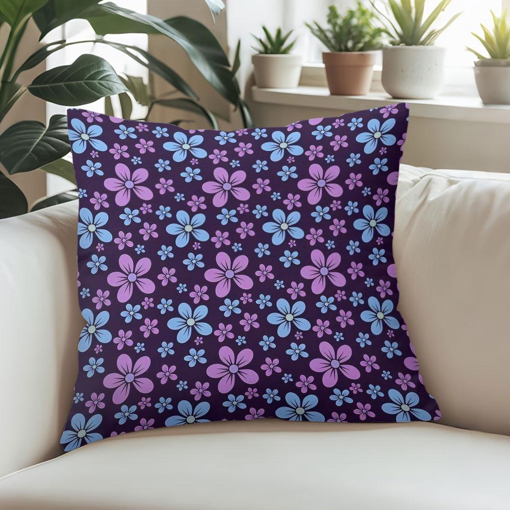 Midnight Garden Square Jacquard Pillow Cover for Sofa Office Waist Cushion Cover Home Decorative Pillowcase