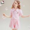 Melody Skirt Girls' Summer Outfit 2025 New Sweet T-Shirt Chinese Style Big Kids Polo Short Sleeve Two-Piece Set