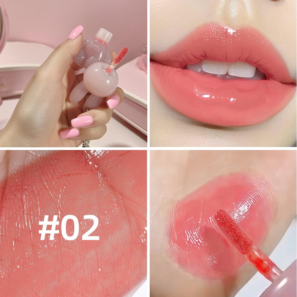 SAM SUGAR Pink Rabbit Velvet Matte Lip Cream Black Rabbit Water Light Lip Glaze Matte Mirror Pendant Lipstick Lip Gloss