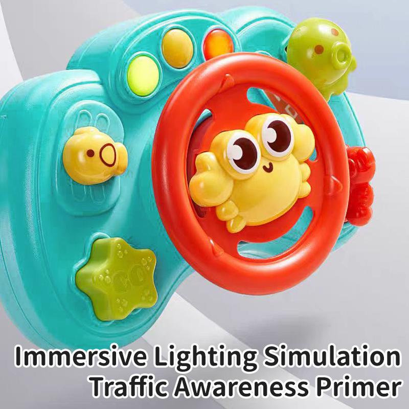 Baby Toy Simulation Steering Wheel Toy Cartoon Crab Toys Baby Simulator Car Early Education Toy With Music Light Vocal Toys Gift
