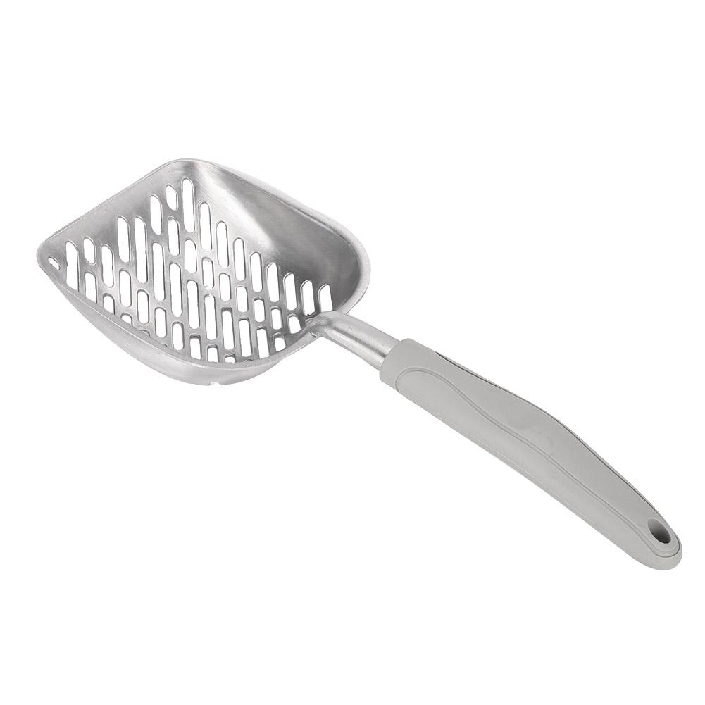 Pet Spatula Cat Litter Scoop Sifter Deep Shovel Ergonomic Handle Stainless SteelGray