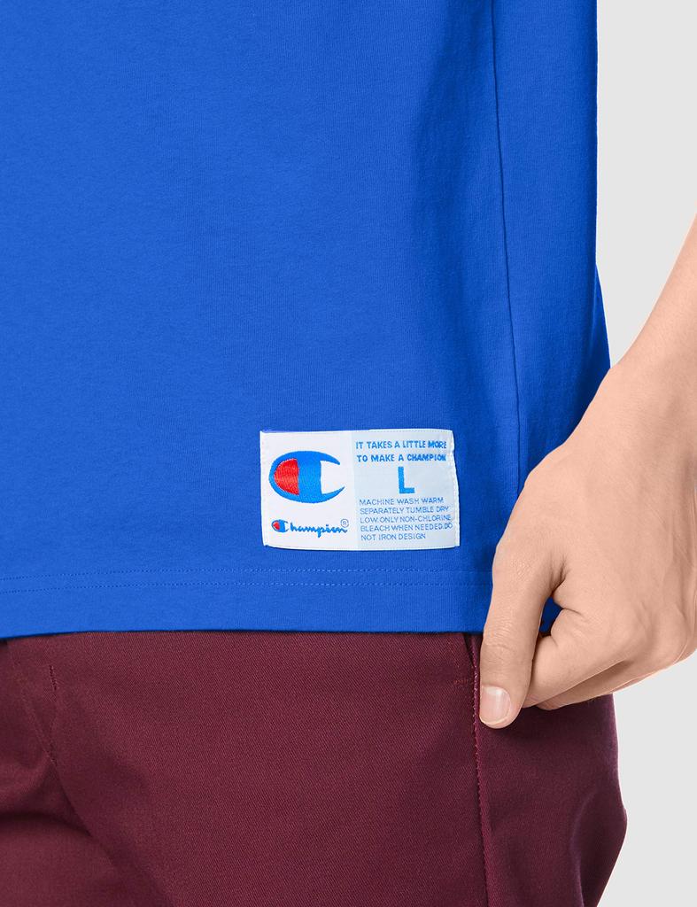 Champion Dark Blue Size Short Embroidered Script Jock Men's T-Shirt, XL, Sleeve, 100% Cotton, Logo, Color-Scheme Tag, C3-Q301