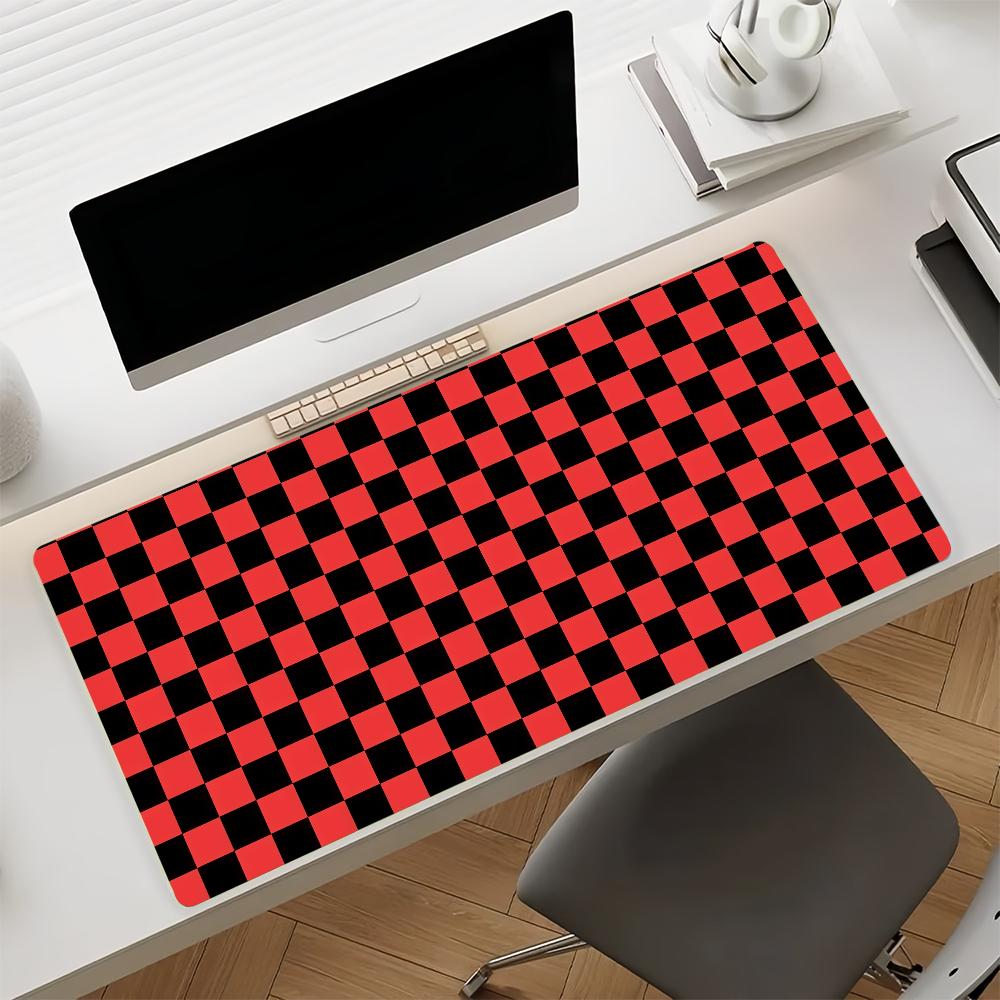 Black And White Checkered Mouse Pad Nonslip Rubber Computer Mat Gamer Balance Decoracion Deskmat Laptop Office Large