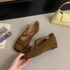 Inner heightening suede shallow mouth single shoes women's 2025 spring and autumn new French temperament platform ballet Mary Jane shoes