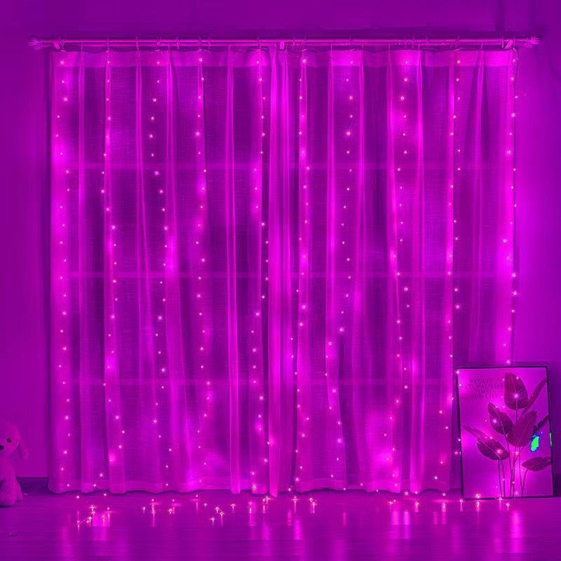 

USB 3x3m светодиодные занавески из медной проволоки - 8 режимов для рождественского украшения