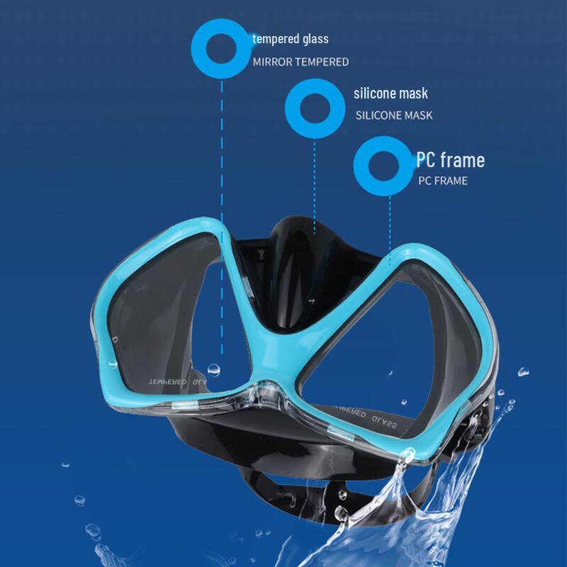 YBLKJ M2021S Large Frame HD Snorkeling & Diving Mask