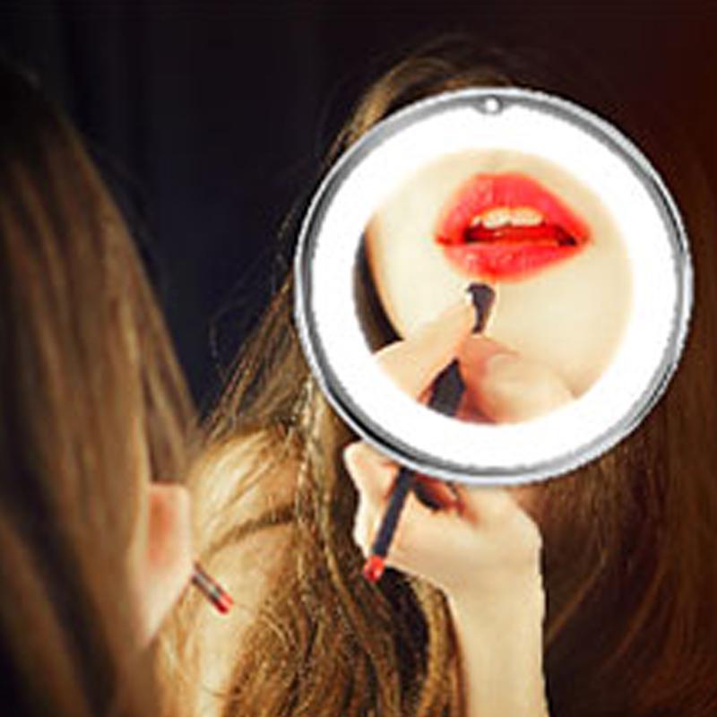 10x Large Lighted Makeup Mirror Battery Powered LED Makeup Mirror with Suction Cup Magnifying Mirror 360° Rotation Mirror