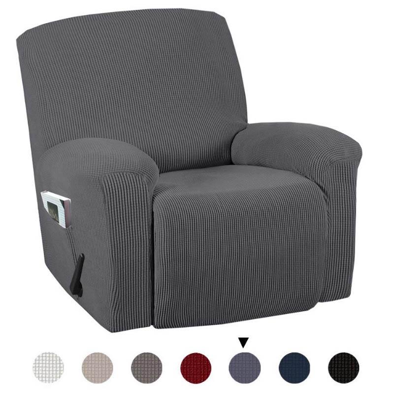 Waterproof Polar Fleece Recliner Cover Elastic Solid Color Recliner Cover Armchair Cover Split All Inclusive Lazy Chair Cover