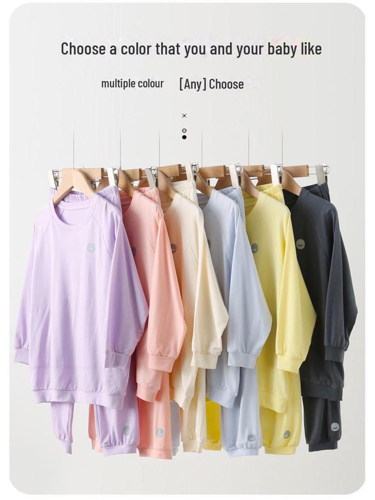 Spring & Summer Lyocell Pajamas - Unisex Children's Loose-Fit Belly Protection for Teens