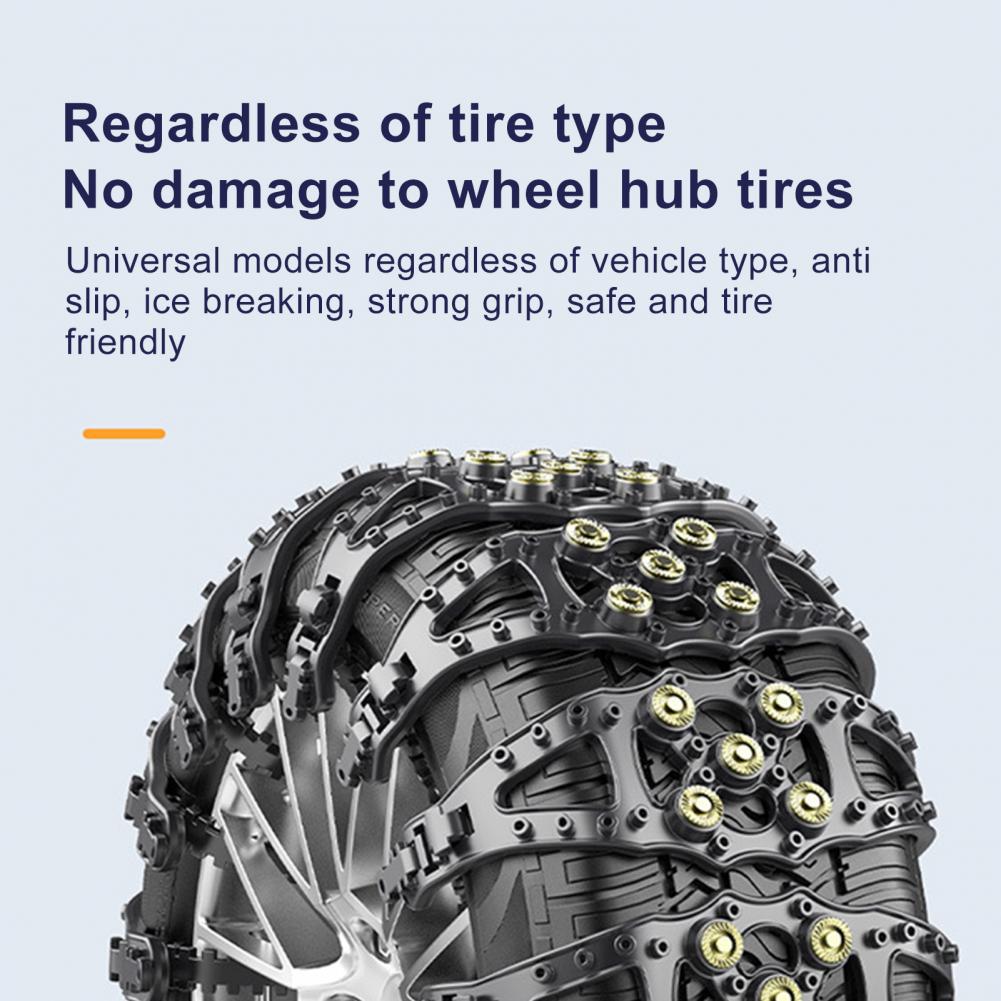 Resilient Tire Chains Universal Fish Bone Car Tire Chains Anti-sliding Wear-resistant Grip for Vehicles 2/4/6pcs Off-road Tire