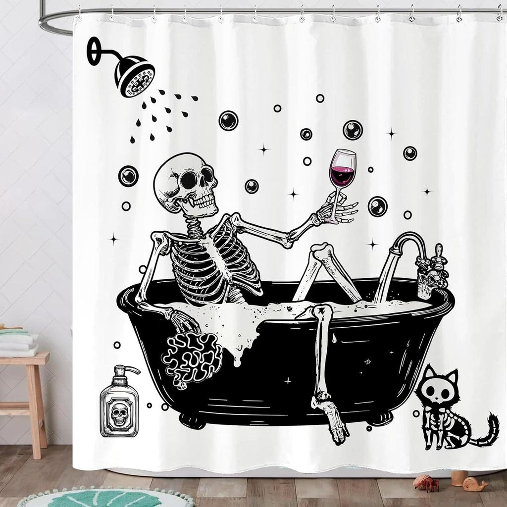 Christmas Shower Curtain Snowman Shower Curtain Set Holiday Shower Curtains Bathroom Curtain Decor Set with 12 Hooks