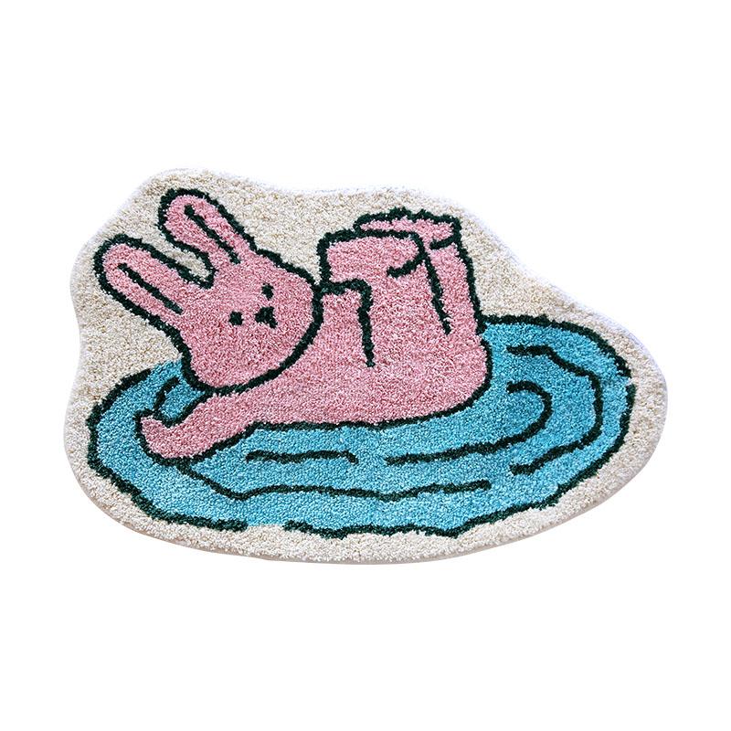 

VIKAMA В стиле инс Мультяшный Милый Кролик Мягкий Напольный Коврик Домашний Придверный Коврик Ковер для Гостиной Дивана Спальни Домашнее Украшение Уличный 40X60CM(1.3X2FT