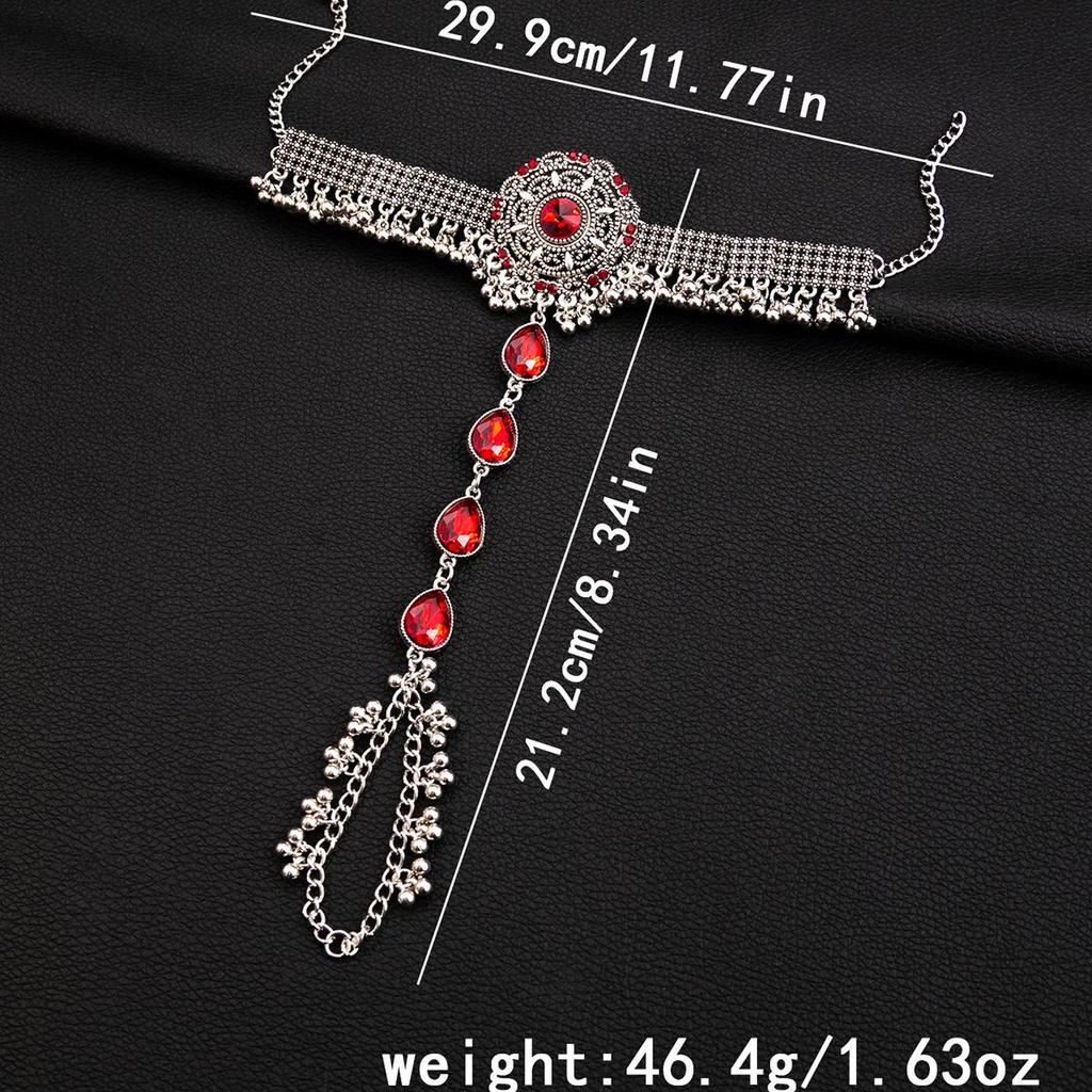 Retro Ethnic Geometric Water Drop Anklet - Bohemian Style Round Foot Ornament