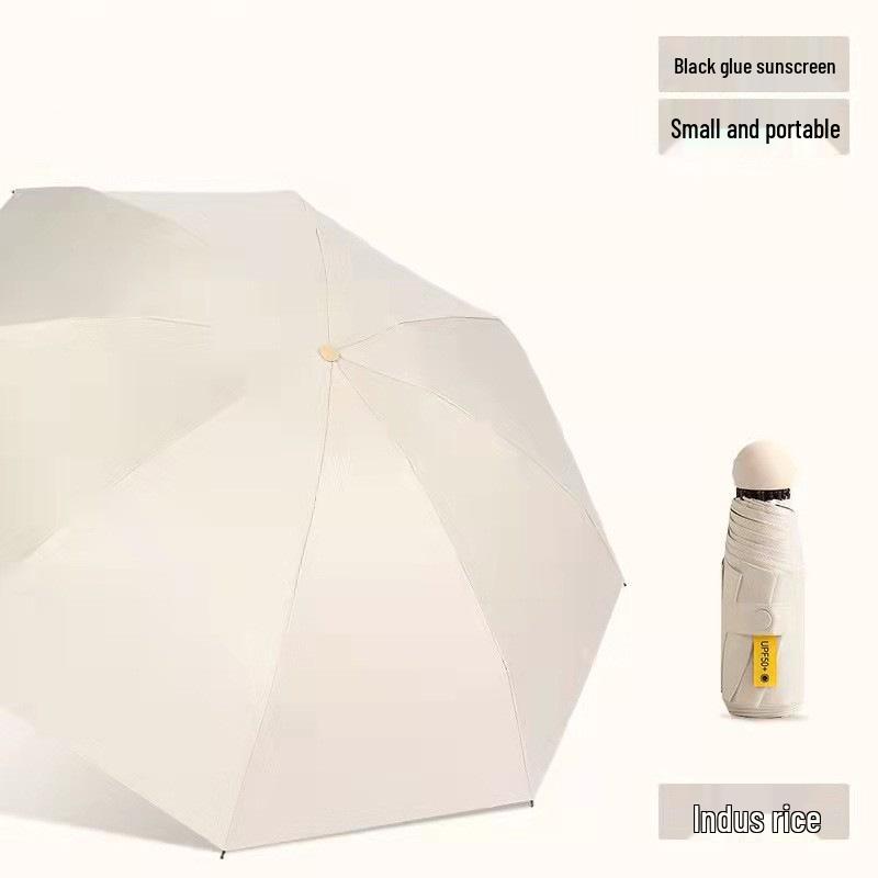 UV Protective Black Folding Sun Umbrella - Anti-Ultraviolet Women's Sunshade with Custom Logo