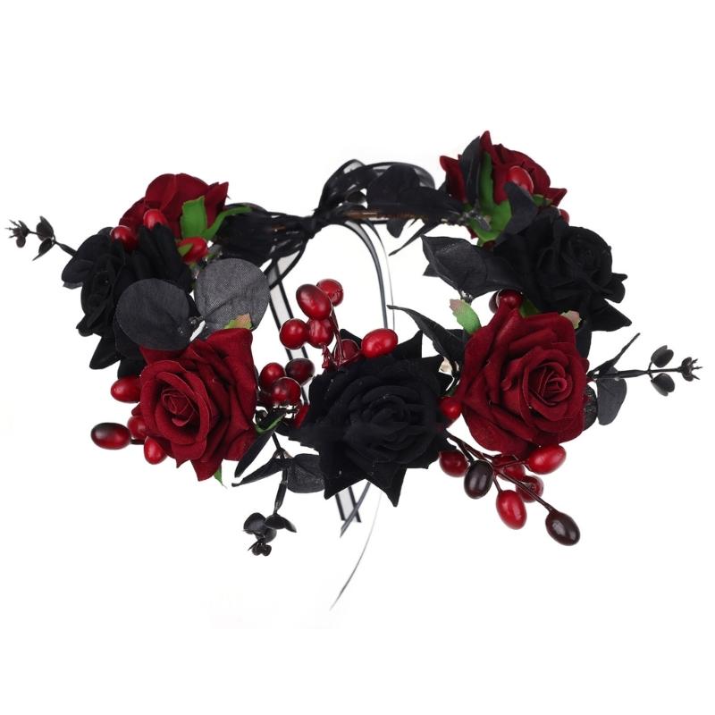 Day Of the Deads Headpiece Rose Flower Crowns Headband Halloween Cincos De Mayoes Party Costumes for Womens Gifts