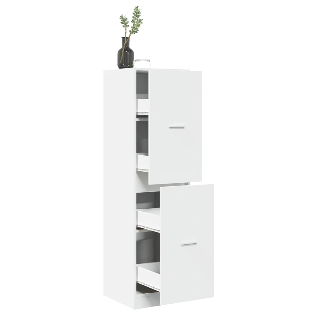 Vidaxl Pharmacy Cabinet, White, 40X41X144.5 Cm, Wood-Based Material