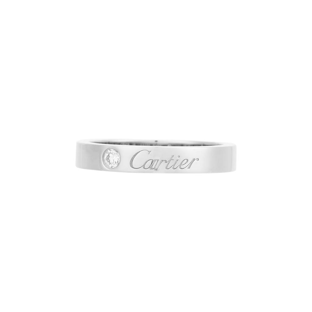 Cartier C De Klassischer Buchstaben Platin Diamant Ring Unisex Ringe B4051300