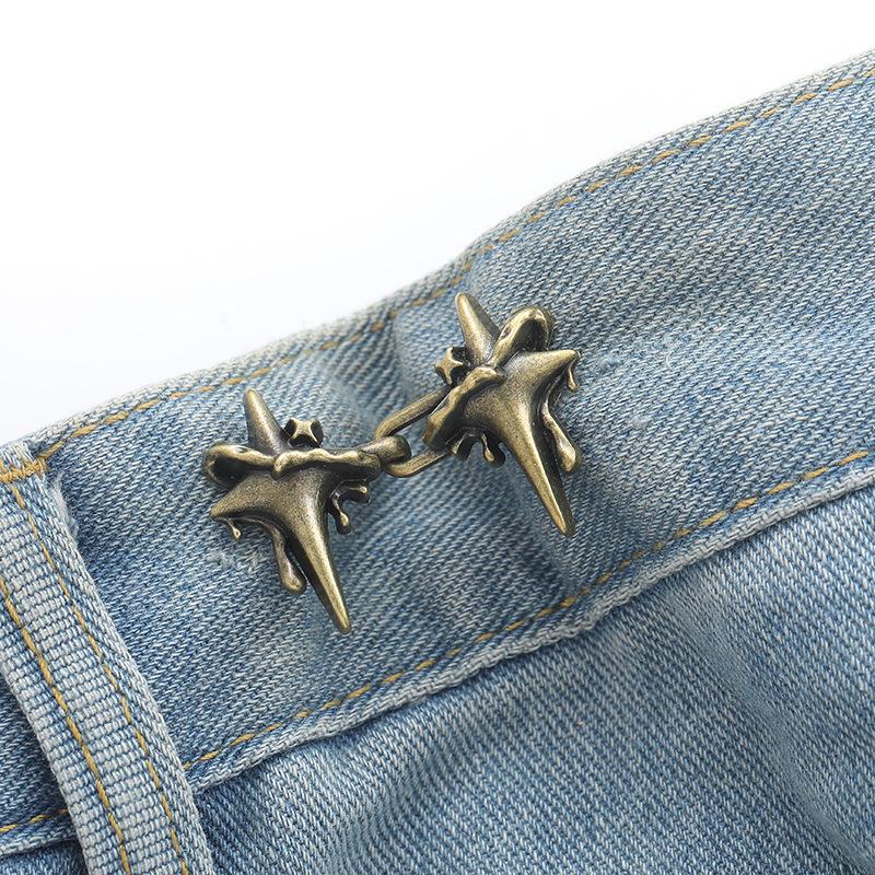 Vierzackiger Stern Abnehmbare Taillenverengerschnalle: Verstellbarer Nähloser, Nagelloser Jeans-Bundverkleinerer