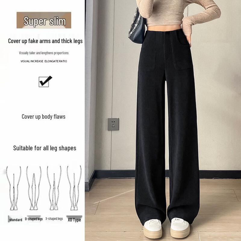 Damskie spodnie codzienne z wysokim stanem i szerokimi nogawkami