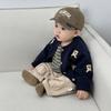 2025 New Spring Korean Boys' Knitted Cardigan Set – Stylish & Cute for Autumn