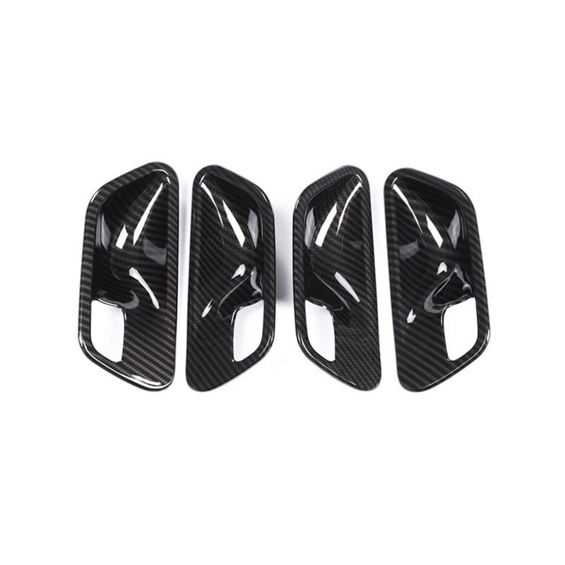 For BMW 3 4 Series F30 F32 2013 2014 2015 2016 2017 2018 Carbon Fiber Texture / Sliver Car Interior Door Handle Bowl Cover Trim