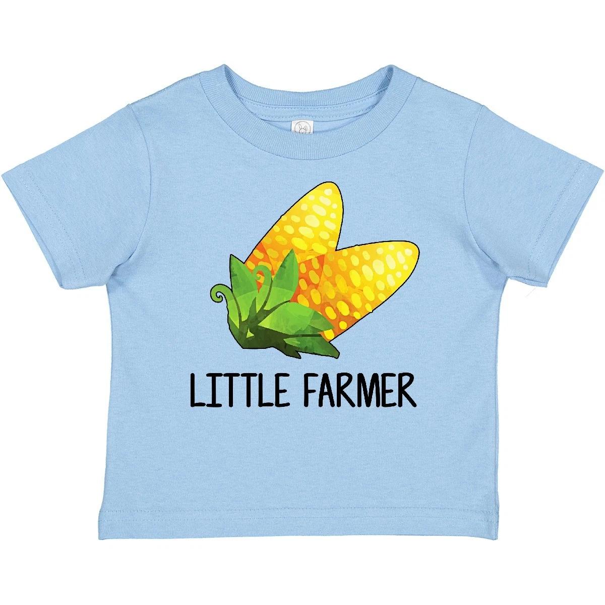 Inktastic Little Farmer With Corn Baby T-Shirt Farming Kids Future Toddler Cute 100