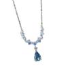 Light Luxury, High-end, Simple Smile Aquamarine Zircon Water Drop Necklace, Dopamine Exquisite, Versatile and Elegant Moissanite