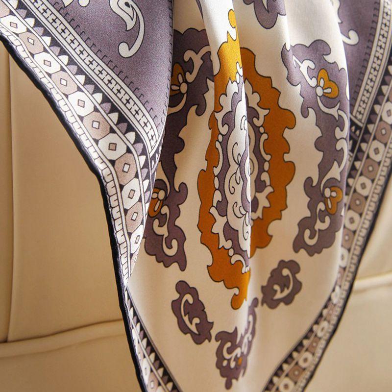 Seidenes quadratisches Tuch Taille Trommel Blume Einfarbig Kreppsatin Säumen 110Cm Maulbeerseide Seidenschal Schal Weiblich Herbst Und Winter Hersteller