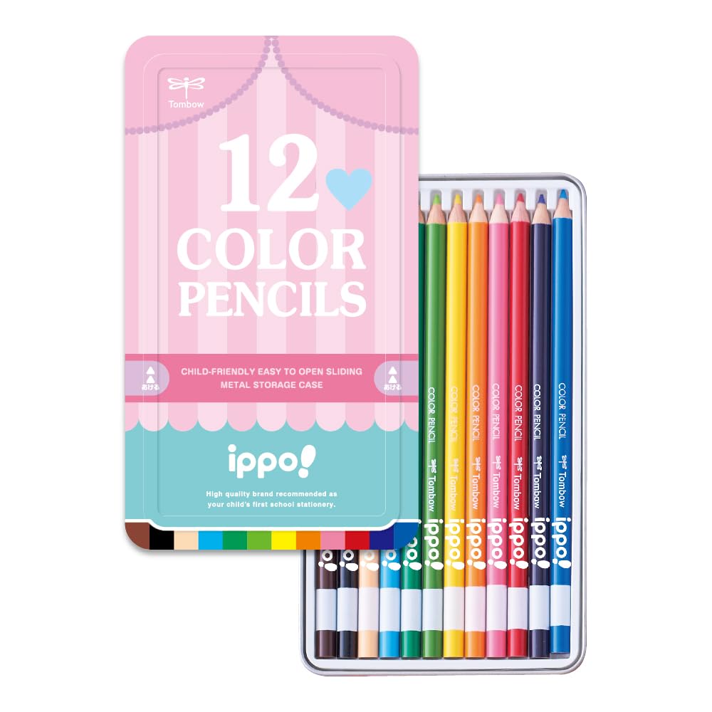 

Цветные карандаши Tombow 12 для начальной школы, Цвета, Ученики, ippo! (Консервная банка с раздвижной крышкой), Печатаемый, Розовый, CL-RRW0412C