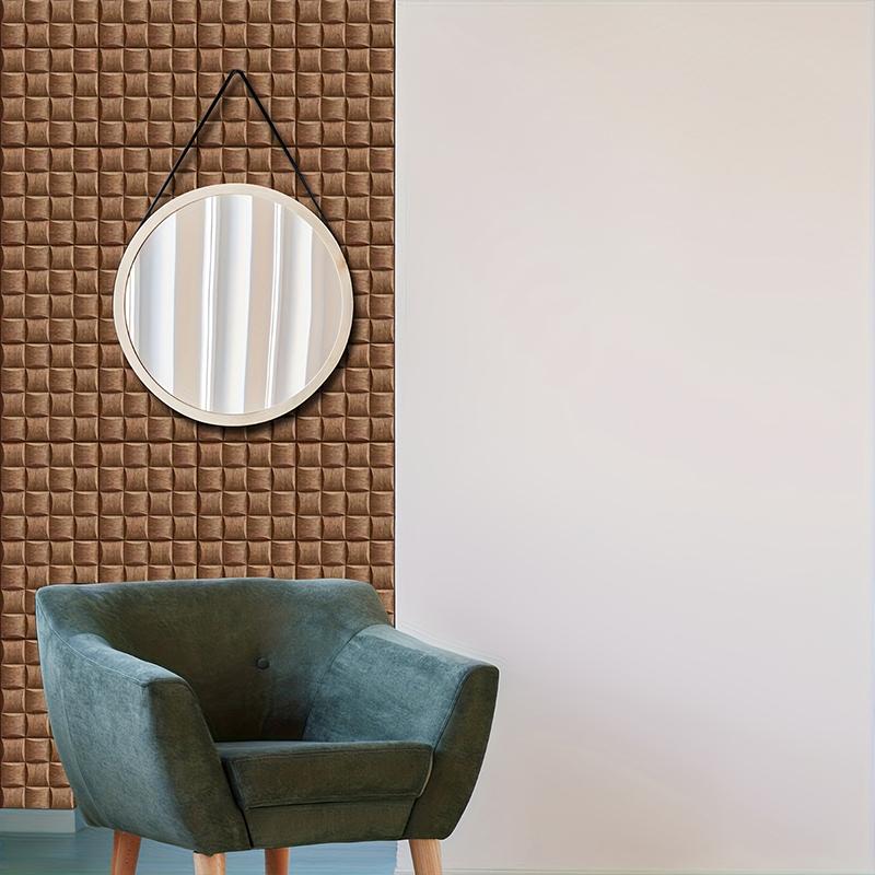 20PC Detachable Wall Tiles Waterproof Brick Stone Kitchen Wall Panels Living Room Peel and Stick 3D Brown Wallpaper Hotel