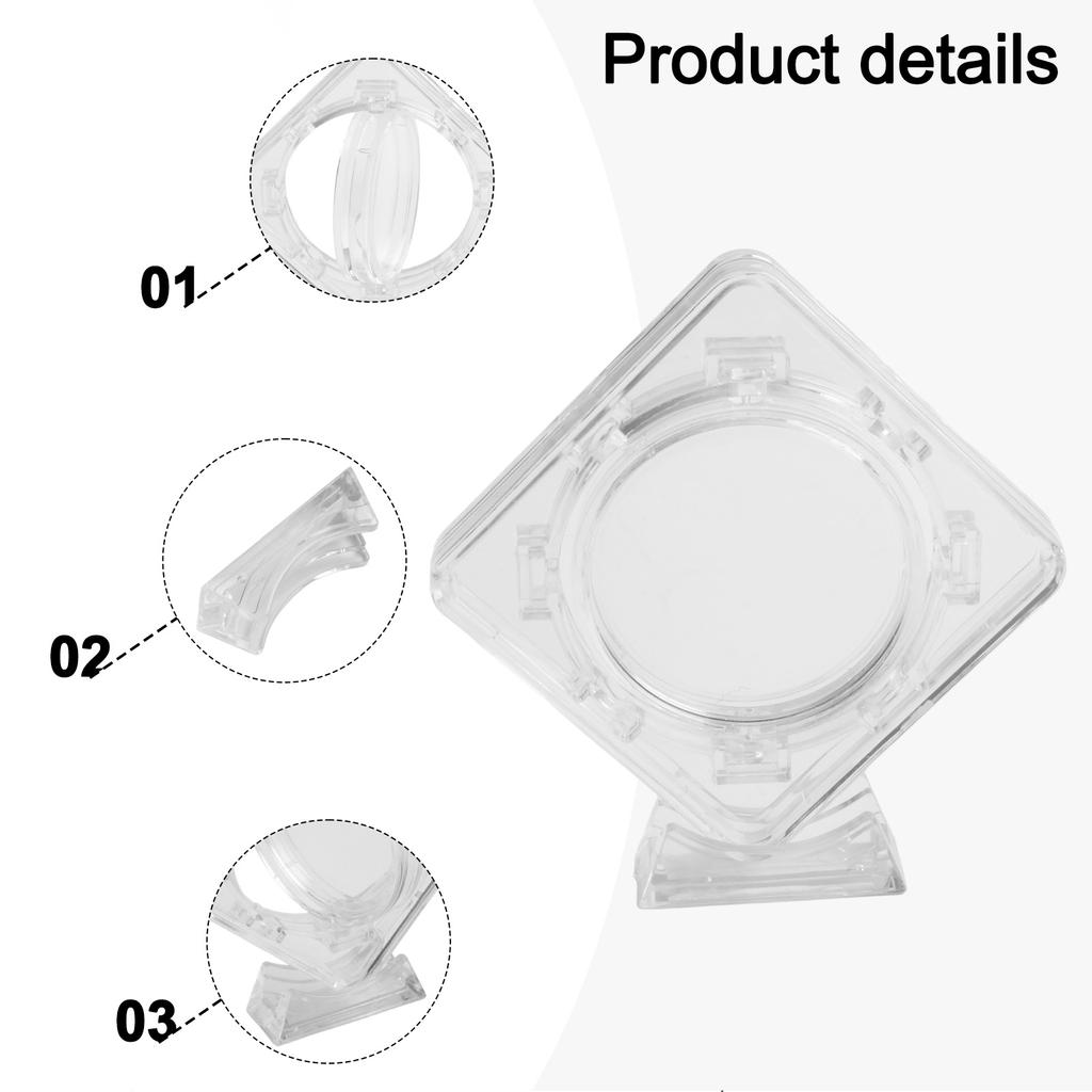 Transparent Acrylic Protective Coin Display Case for 40mm Diameter with Stand Suitable for Collectors and Medal Storage
