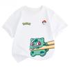 Potdemiel Estate Nuova T-shirt in Puro Cotone con Stampa Pikachu per Bambini, Ragazzi e Ragazze, T-shirt per Bambini Comoda e Traspirante