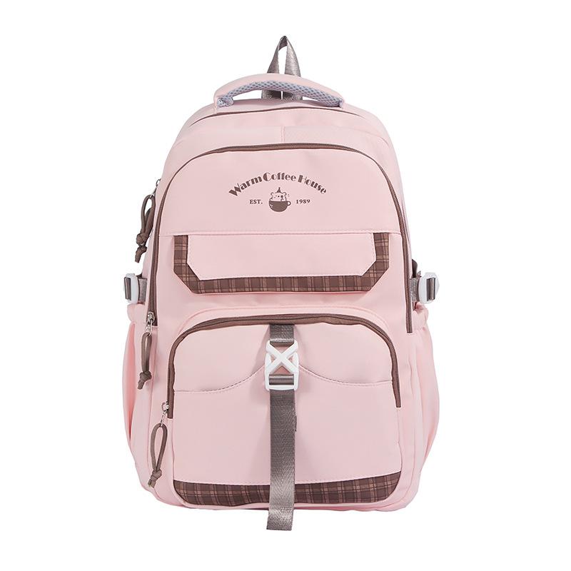 Student Schoolbag Splicing Girls Large Capacity Backpack
