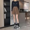 Large Size Women's Corduroy Wide-Leg Shorts - High Waist, Versatile, Casual Fall/Winter Style