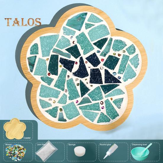 Mosaik-Bastelset zum Herstellen von Untersetzern für Erwachsene, DIY-Set aus Glasmosaikfliesen, Keramikkunst, Massenmaterialpaket für Frauen, Kinder, Senioren, handgefertigte Geschenke