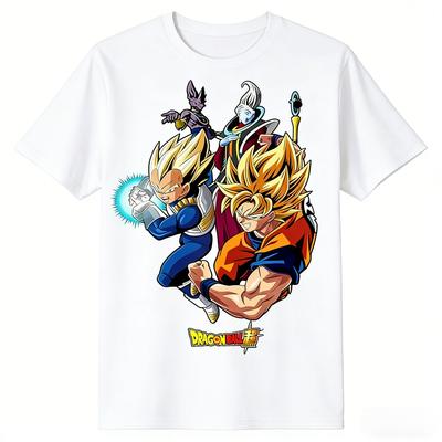 Dragon Ball 2026 New Hot Summe Super Retro Men Printed T-Shirt Goku Vegeta Beerus Whis Design Oversized Unise Kids' Streetwear