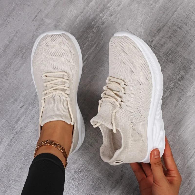 Breathable Mesh Women Sports Shoes Lightweight Socks Sneakers Ladies Soft Anti-slip Sole Casual Trainers for Walking Running