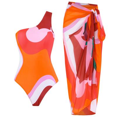 Neuer sexy einteiliger Badeanzug für Damen Enger Urlaubs-Chiffonrock-Badeanzug