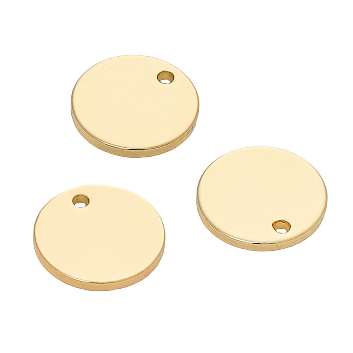 

Медный край, круглый кулон с отверстием, подвеска для изготовления ювелирных изделий своими руками, аксессуары для рукоделия 10mm 50pcs