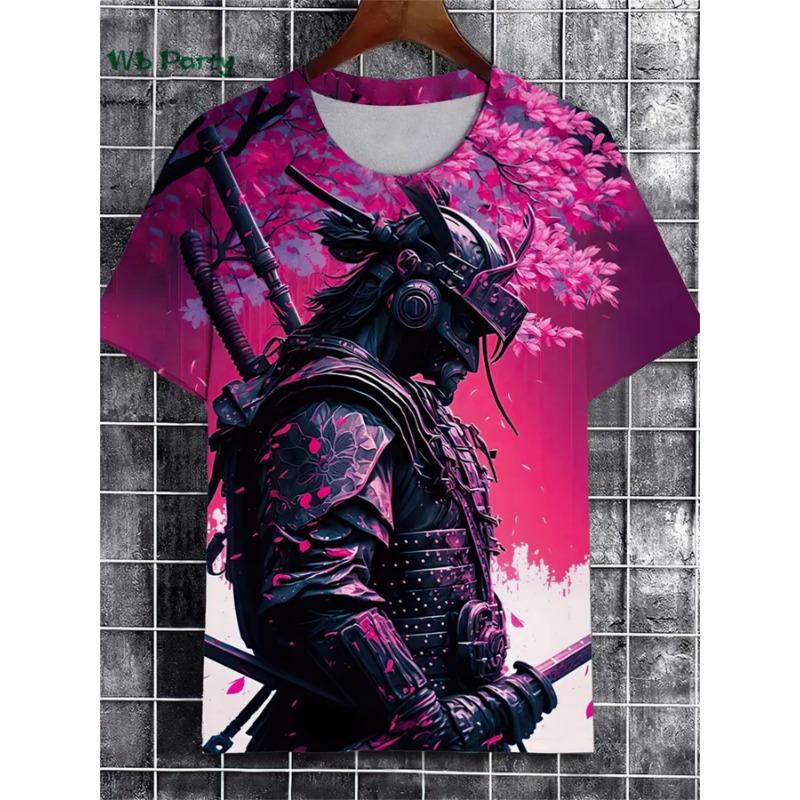 

Japanese 3D Samurai Cat Pattern Men s T-Shirt Fashion Short Sleeve T-Shirt Oversized Harajuku Tops Summer Men s Casual Clothing 5XL