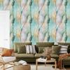 Light gray, sea green and beige ink wallpaper for living room and bedroom 50x1000