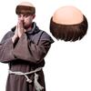 Halloweenová plešatá paruka Paruka mnicha Hnědá plešatá čepice Paruka ze syntetických vláken