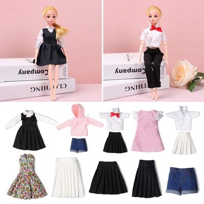 New Doll Accessories Handmade Navy Style Clothes Tops Casual Skirts Mini T-shirt Dressing Clothes