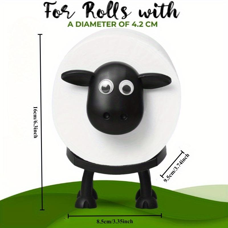 Sheep Toilet Roll Holder - Funny Toilet Paper Holder Free Standing Bathroom Set 3D Printed Black Sheep Loo Roll Holder