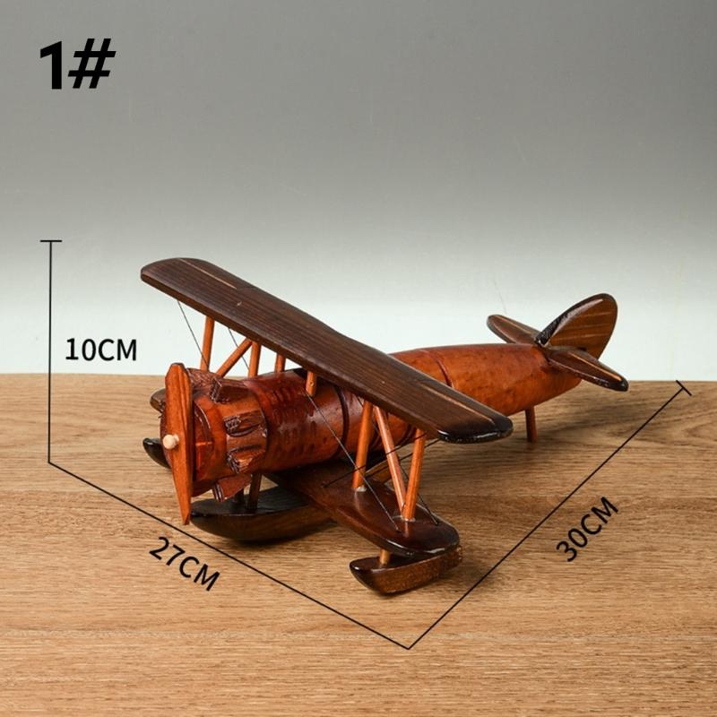 Handmade Wooded Air Plane Model Ornament Living Room Desktop Creative Decoration