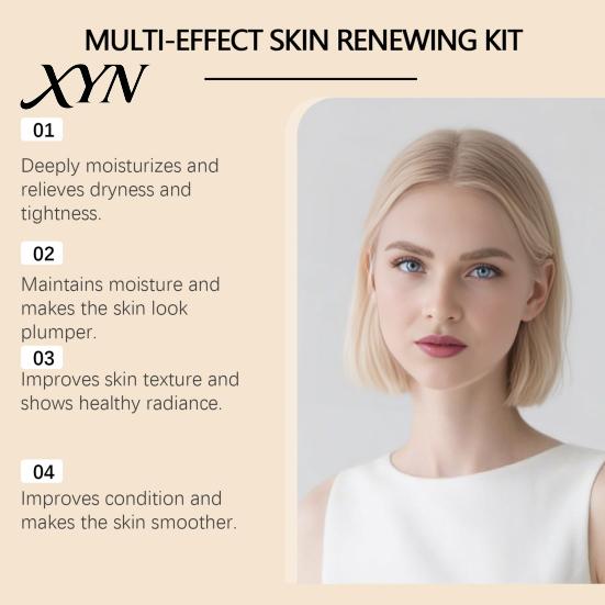 Komplettes Hautpflege-Set 4 Teile Tages- und Nachtfeuchtigkeitscreme-Set, Gesichts- und Augencreme für feine Hautpartien, Tägliche Anti-Aging-Pflege mit Reparatur, Hautbarriere