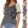 Sommer-Kurzarmshirt mit Spitzenausschnitt und V-Ausschnitt, elegantes T-Shirt mit Raglannähten, bequeme Baumwoll-Street-Casual-Tops