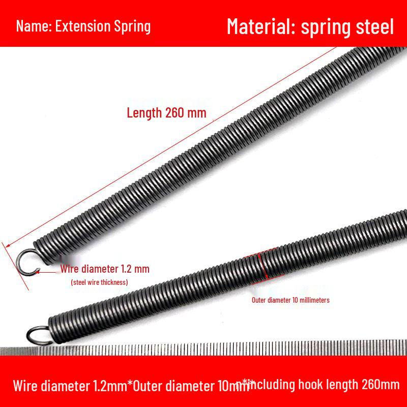 1.2mm Wire Extension Spring with Hook - Soft Tensile Force Spring Accessory